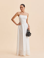 Chiffon Floral Lace Cami Dress