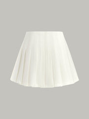 Mid-Waisted Pleated Skirt