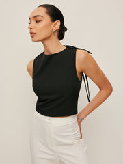 Asymmetrical Open-Back Tie Top
