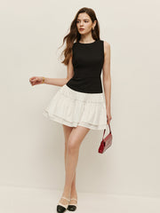 Two-Tone Tiered Sleeveless Dress