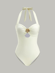 Bow Tie Halter One-Piece Swimsuit