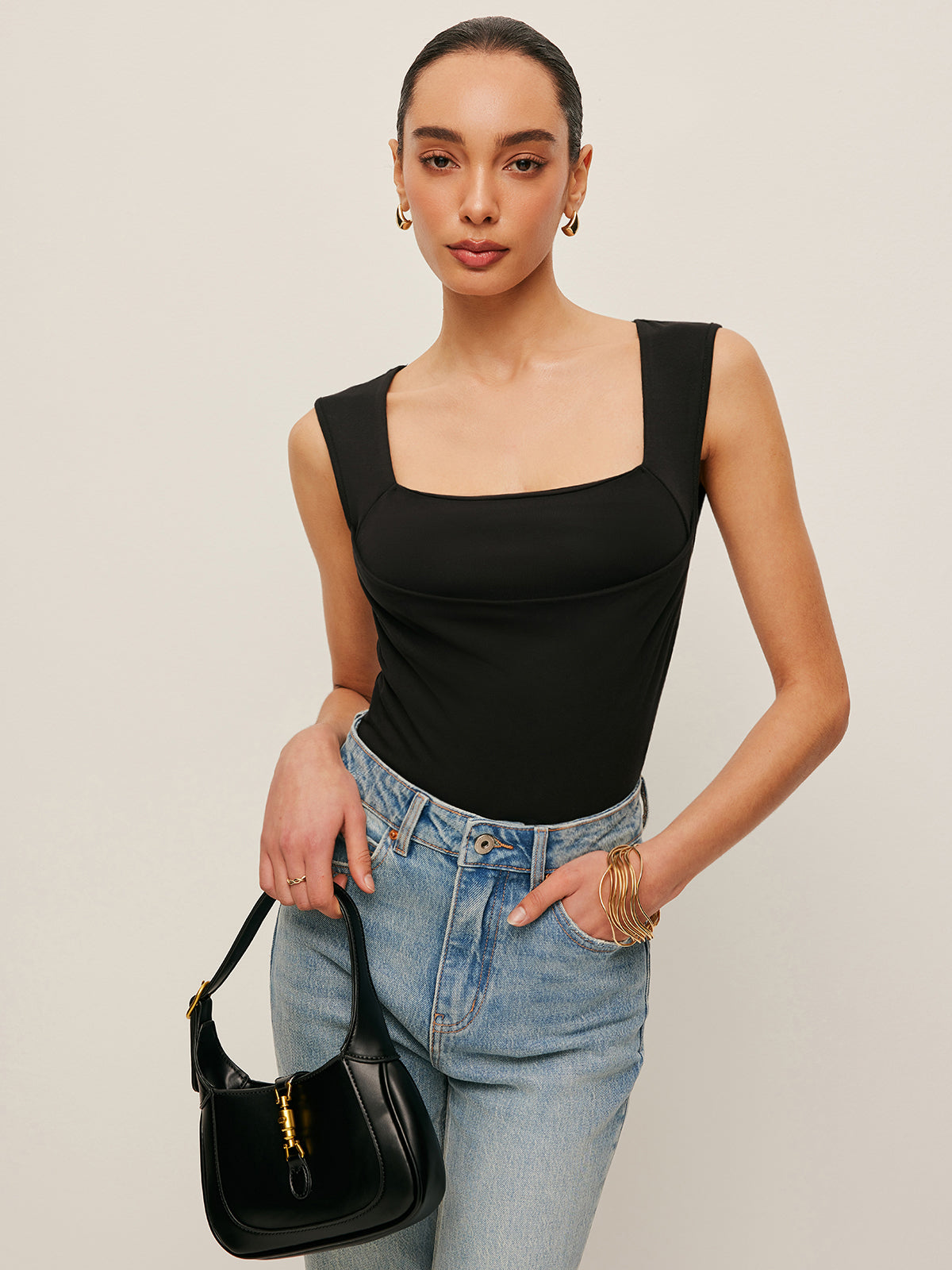 Square Neck Fitted Tank Top