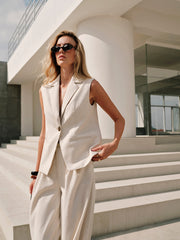 Cotton & Linen Metal Sleeveless Vest