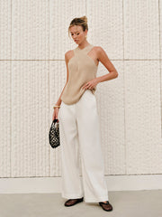 Halter Cross-Over Collar Tank Top