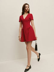 Bow Detail V-Neck Dress