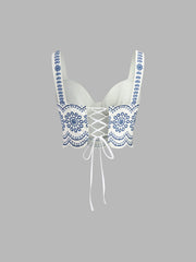 Printed Sleeveless Tie Back Skirt Set