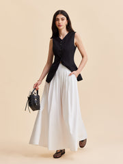 Linen & Cotton Buttoned Vest