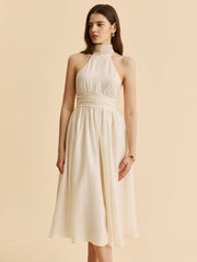 Tie-Back Halter A-Line Dress