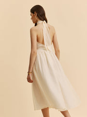 Tie-Back Halter A-Line Dress