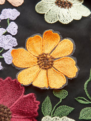 Colorful Floral Embroidered Mesh Dress