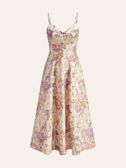 Romantic Floral A-Line V-Neck Cami Dress