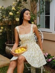 Floral Print Bow Back Dress