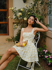 Floral Print Bow Back Dress