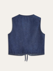 Vintage Denim Tie Vest