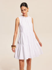 Ruffled Tie Back Tiered Dress
