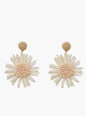 Raffia Flower Drop Earrings