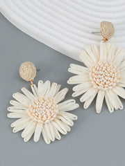 Raffia Flower Drop Earrings
