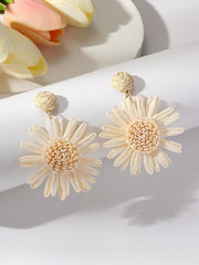 Raffia Flower Drop Earrings