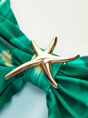 Starfish Detail Wrap One-Piece Swimsuit