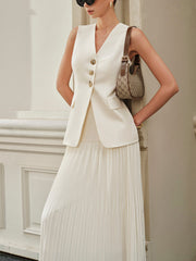 Decor Pockets Tailored Vest