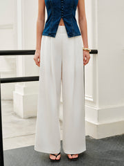 Mid-Waist Wide-Leg Pants