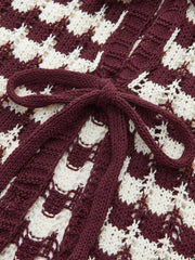 Contrast Bow-Tie Knit Top