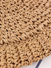 Crochet Circular Straw Tote Bag