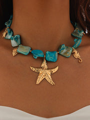 Ocean-Inspired Shell and Starfish Necklace
