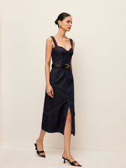 Sweetheart Denim Dress Without Belt