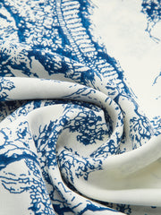 Print Off-Shoulder Smocked Sleeve Dress