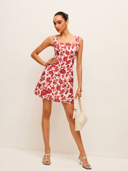 Flora Print Square-Neck Dress
