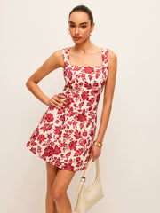 Flora Print Square-Neck Dress