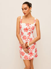 Floral Print Square Neck Dress