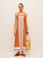 Color Block Square Neck Dress