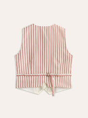 Boho Print Vest With Belt Back