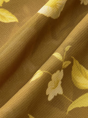 Floral Ruffle Hem Back Tie Cami Dres