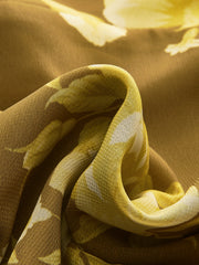 Floral Ruffle Hem Back Tie Cami Dres