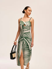 Tassel Detail Slit Cami Dress