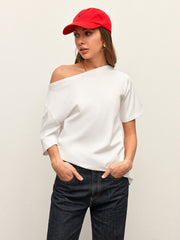 Cotton Off-Shoulder T-Shirt