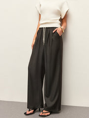 High-Waist Pocket Detail Drawstring Pants
