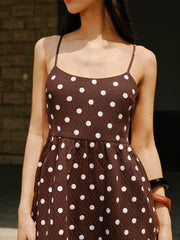 Cotton Backless Polka Dot Dress