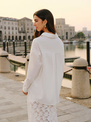 Cotton Blend Tied Front Shirt