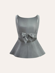 Bow Detail Peplum Top