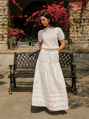 Tiered Scalloped Hem Skirt