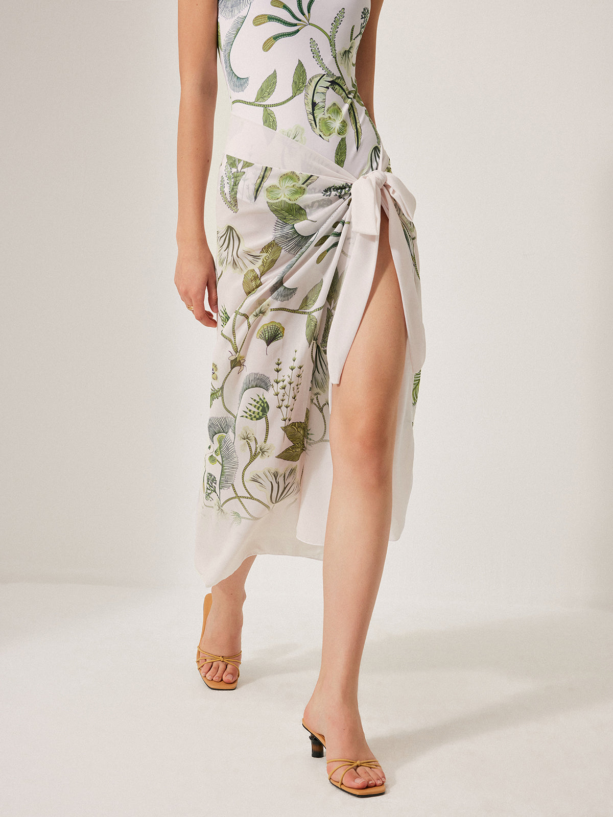 Chiffon Tie-Detail Cover-Up Skirt