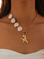 Seashell & Starfish Pendant Necklace