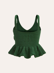 3D Crochet Flower Peplum Sweater Vest