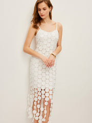 Laser Cut Multi Circle Double Layer Cami Dress