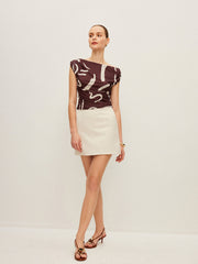 Abstract Print Off-Shoulder Top