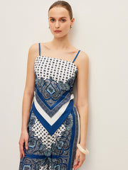 Back Tie Printed Pants Set